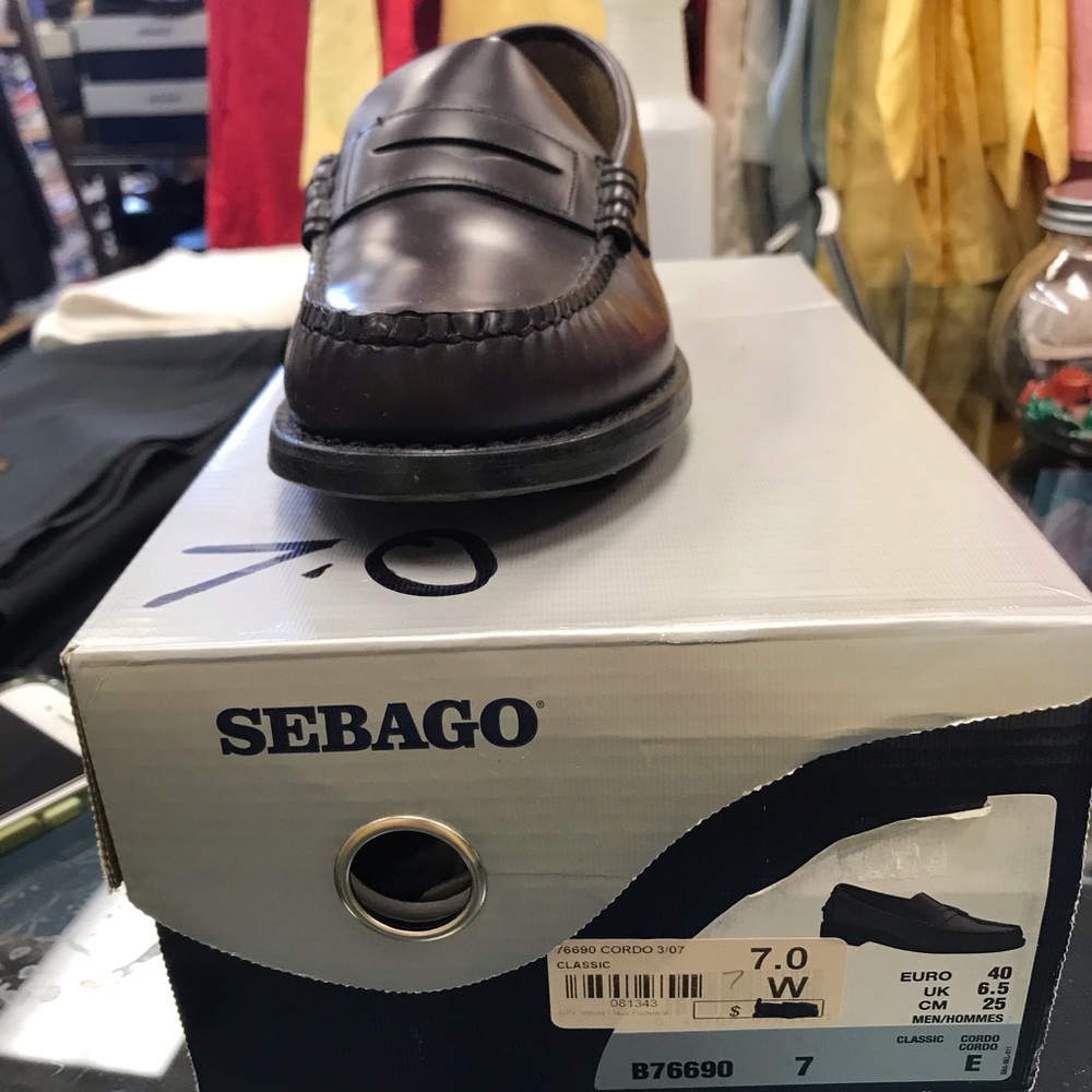 New sebago leather upper in original box